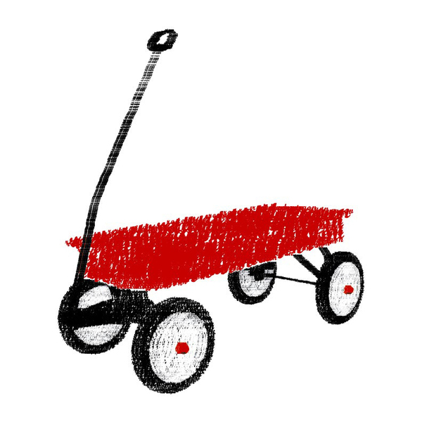 Red Wagon Type Illustration